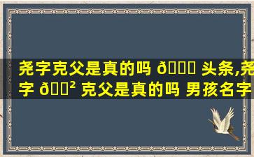 尧字克父是真的吗 🐞 头条,尧字 🌲 克父是真的吗 男孩名字带尧好不好